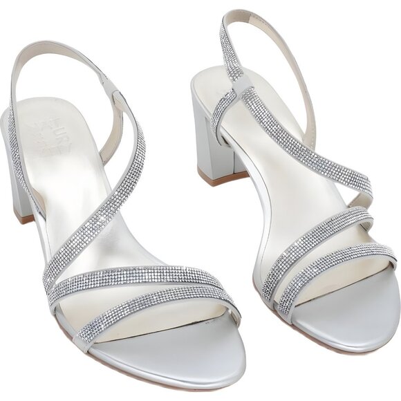 Naturalizer Vanessa Strappy Sandals Dress Heels Silver - Women's US 9M